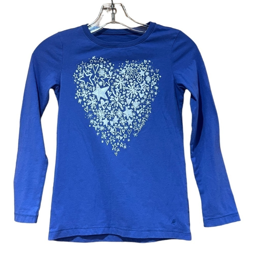 77Kids Winter Heart Long Sleeve Tee Girl's Medium Size 10